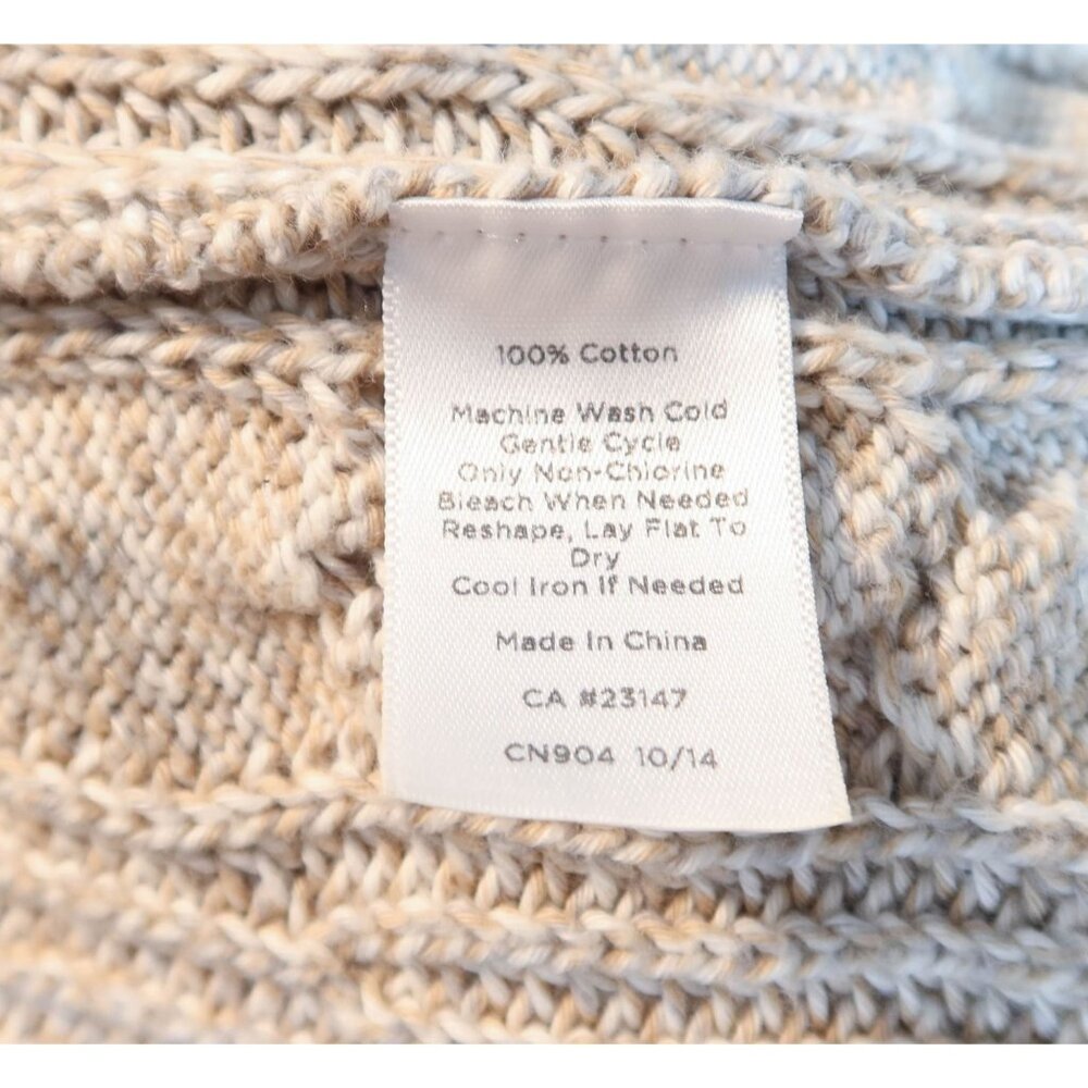 TALBOTS Chunky Cable & Shaker Stitch Open Front Cotton Cardigan Size XL Classic - Picture 8 of 8